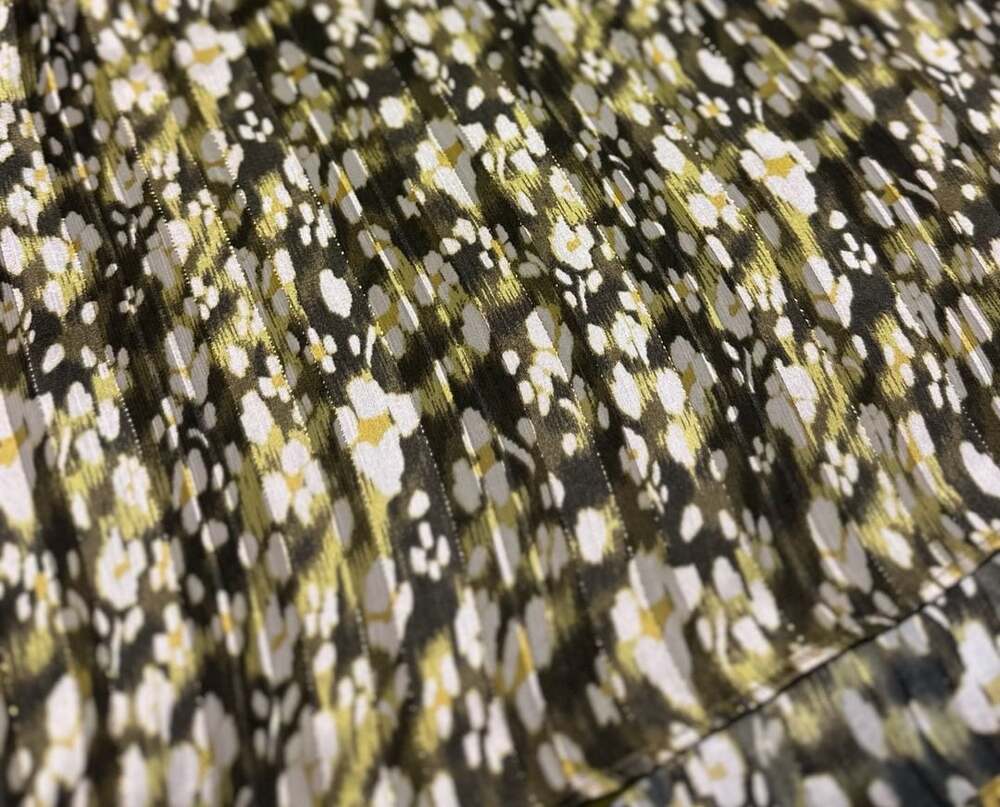 Rachel Zoe Blouse Size L Metallic Abstract V-Neck Lined - Picture 2 of 5